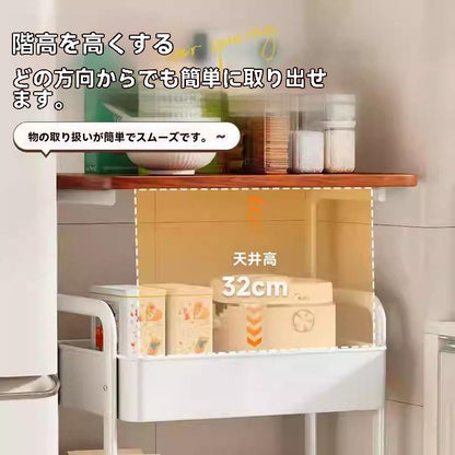 大人気！Hakora™（ハンピタ）No.1✨ 北欧風 多機能収納ワゴンテーブル