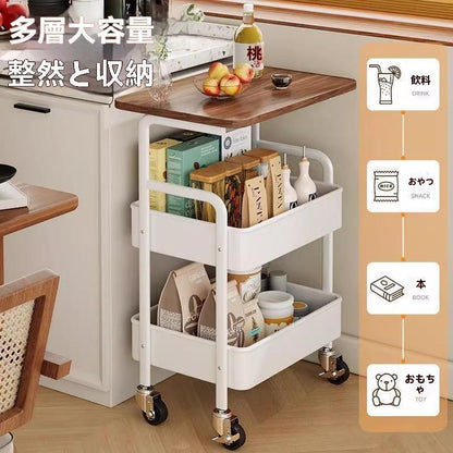 大人気！Hakora™（ハンピタ）No.1✨ 北欧風 多機能収納ワゴンテーブル
